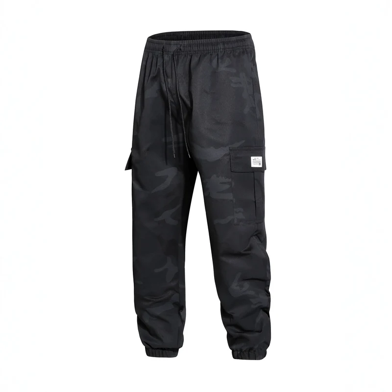 Herren Cargohose im Joggerstil mit Camouflage, Tunnelzugbund & elastischen Knöchelbündchen Nord Taschen