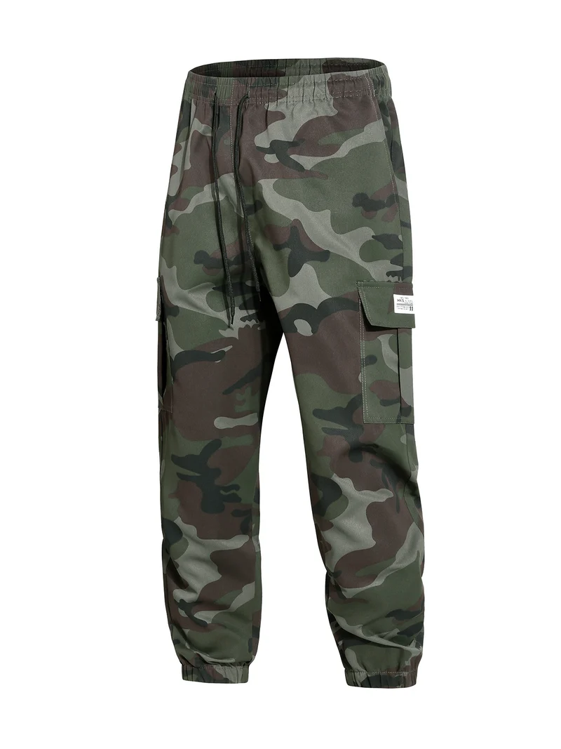 Herren Cargohose im Joggerstil mit Camouflage, Tunnelzugbund & elastischen Knöchelbündchen Nord Taschen