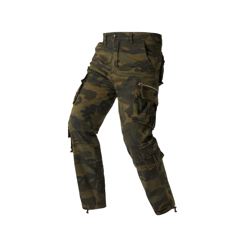 Herren Cargohose im Camouflage‑Militärstil mit Mehrfachtaschen und verstellbaren Knöchelbändern Nord Taschen