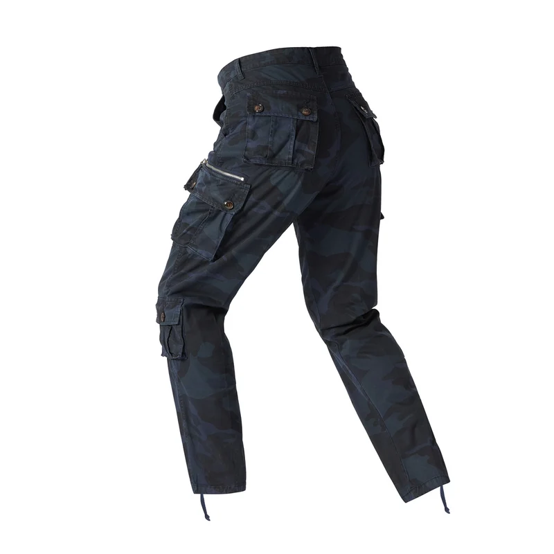 Herren Cargohose im Camouflage‑Militärstil mit Mehrfachtaschen und verstellbaren Knöchelbändern Nord Taschen