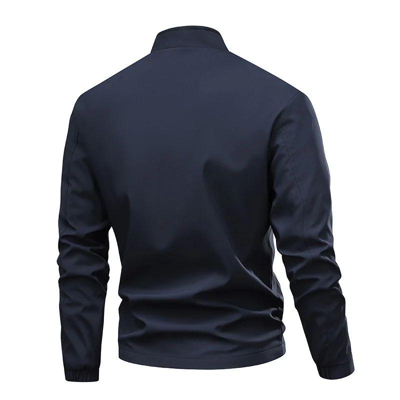 Herren Minimalistische Softshell-Bomberjacke mit Stehkragen, elastischen Bündchen & durchgehendem Reißverschluss Nord Taschen