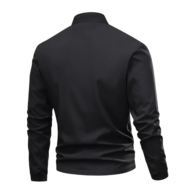 Herren Minimalistische Softshell-Bomberjacke mit Stehkragen, elastischen Bündchen & durchgehendem Reißverschluss Nord Taschen