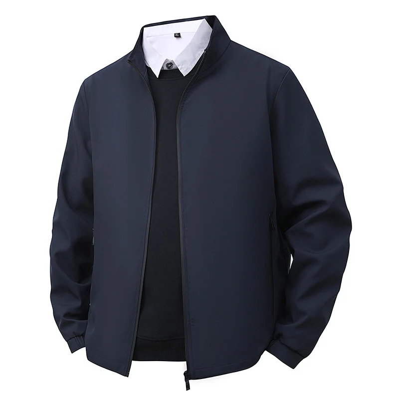 Herren Minimalistische Softshell-Bomberjacke mit Stehkragen, elastischen Bündchen & durchgehendem Reißverschluss Nord Taschen