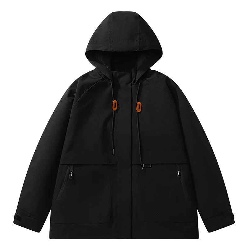 Herren Minimalistische Funktions-Kapuzenjacke mit verdeckten Reißverschlusstaschen & Kordelzug Nord Taschen