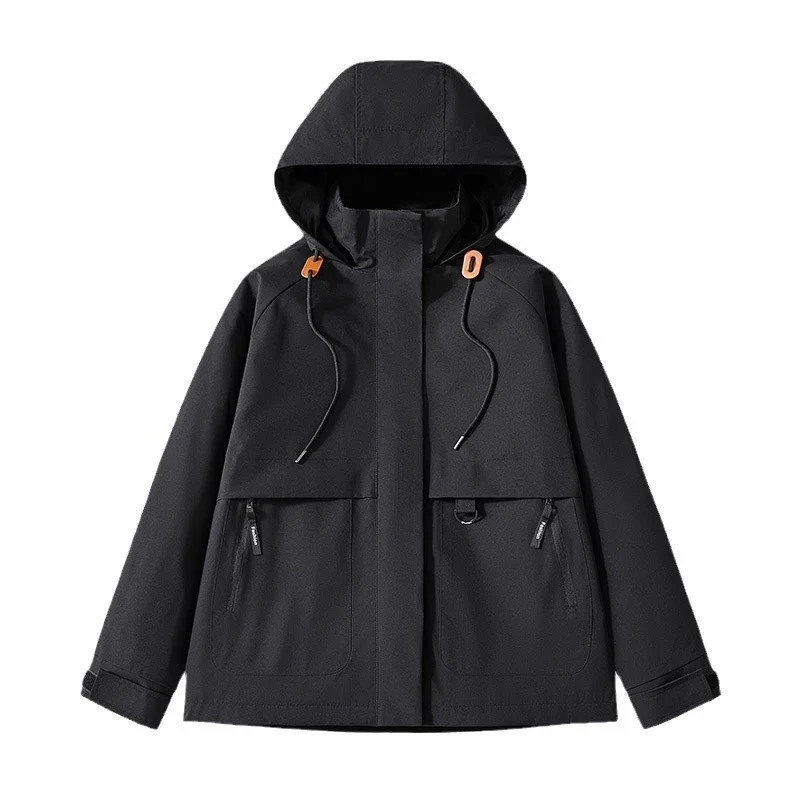Herren Minimalistische Funktions-Kapuzenjacke mit verdeckten Reißverschlusstaschen & Kordelzug Nord Taschen