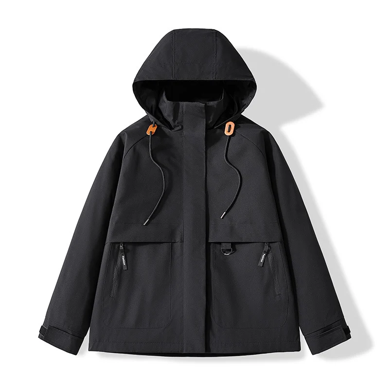 Herren Minimalistische Funktions-Kapuzenjacke mit verdeckten Reißverschlusstaschen & Kordelzug Nord Taschen