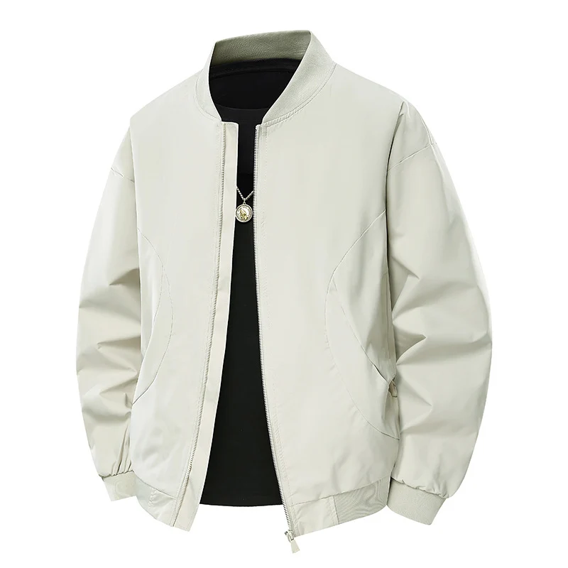 Herren Minimalistische Bomberjacke mit standigem Kragen, Zwei-Wege-Reißverschluss & seitlichen Eingrifftaschen Nord Taschen