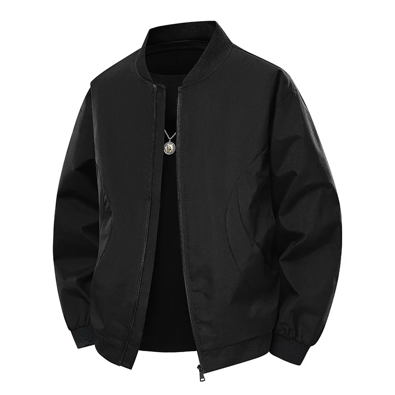 Herren Minimalistische Bomberjacke mit standigem Kragen, Zwei-Wege-Reißverschluss & seitlichen Eingrifftaschen Nord Taschen