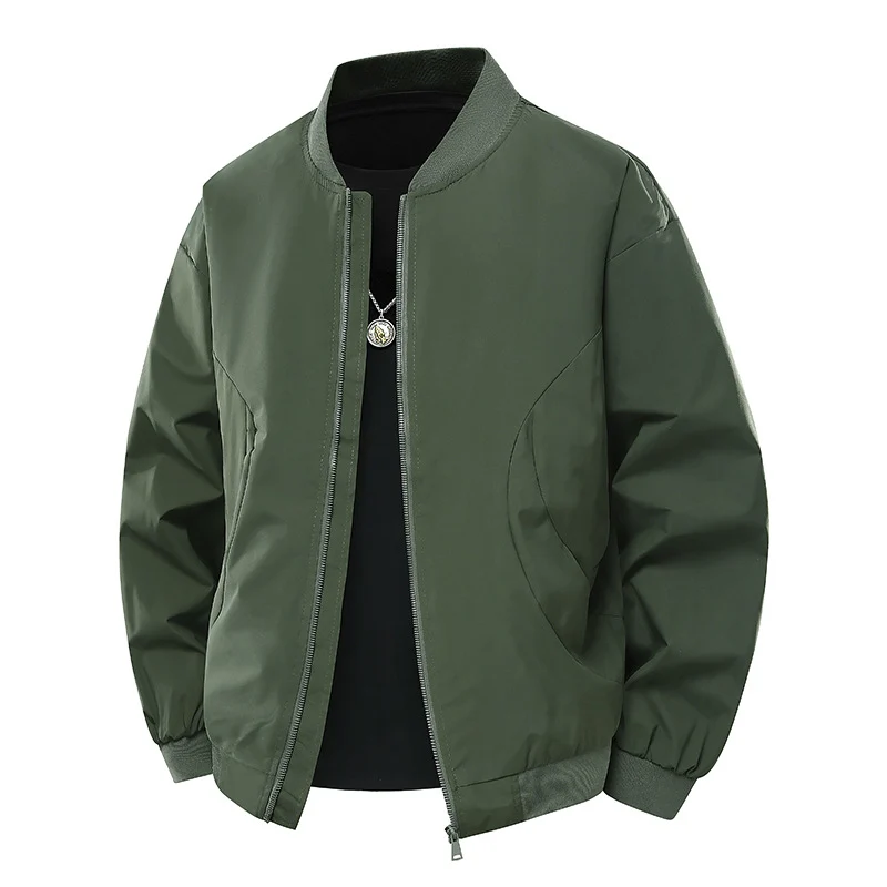 Herren Minimalistische Bomberjacke mit standigem Kragen, Zwei-Wege-Reißverschluss & seitlichen Eingrifftaschen Nord Taschen