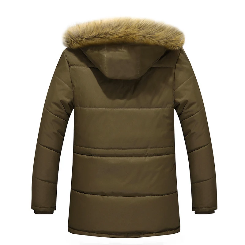 Herren wasserabweisender gesteppter Parka mit Kapuze, Kunstfellblende und Teddyfleece-Innenfutter Nord Taschen
