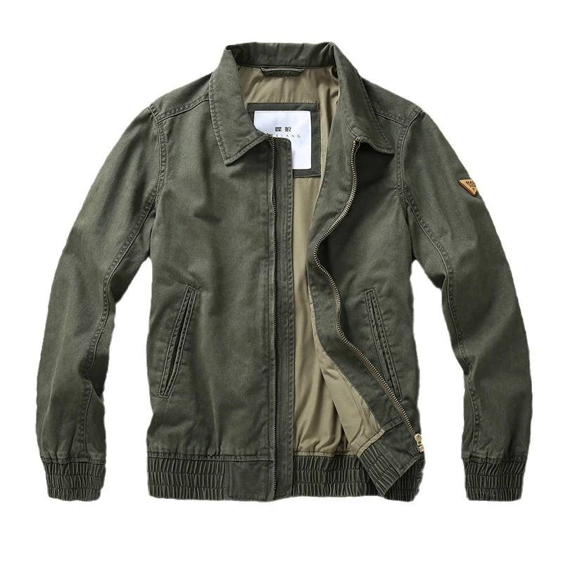 Herren legere Canvas-Fieldjacke mit Reißverschluss und elastischem Saum Nord Taschen