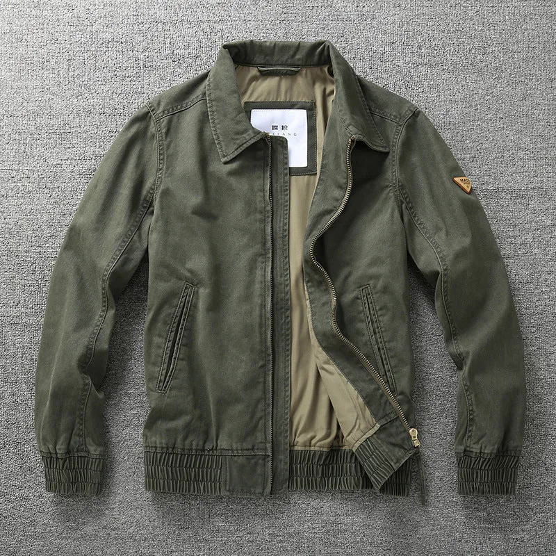 Herren legere Canvas-Fieldjacke mit Reißverschluss und elastischem Saum Nord Taschen