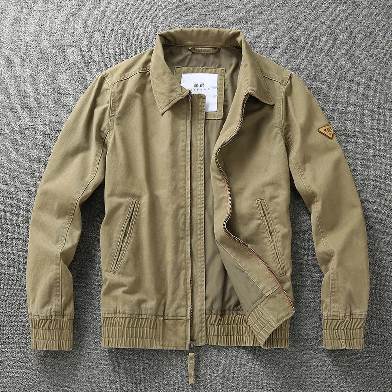 Herren legere Canvas-Fieldjacke mit Reißverschluss und elastischem Saum Nord Taschen