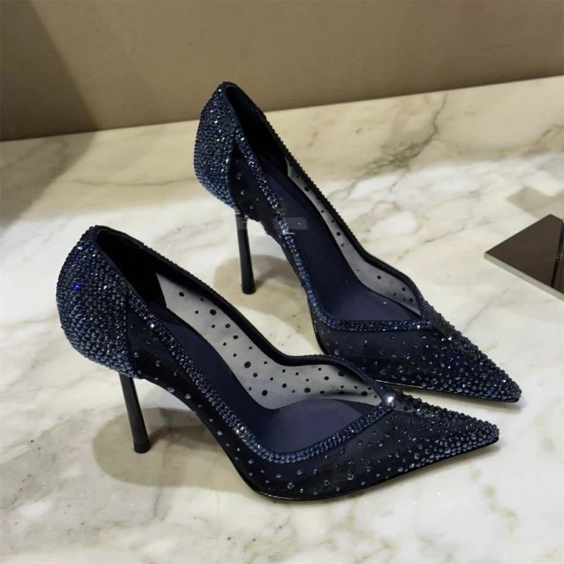 Damen elegante High Heel Pumps mit transparentem Netzdesign Nord Taschen
