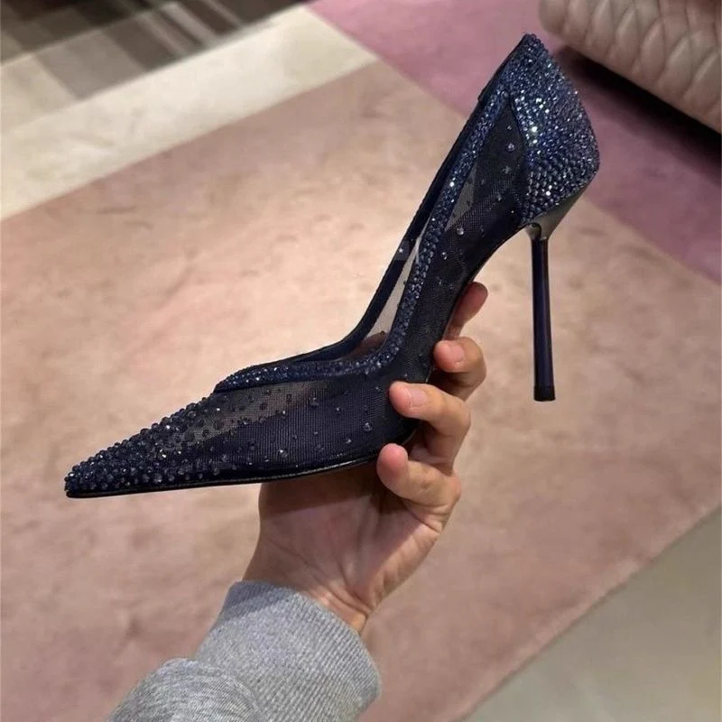 Damen elegante High Heel Pumps mit transparentem Netzdesign Nord Taschen