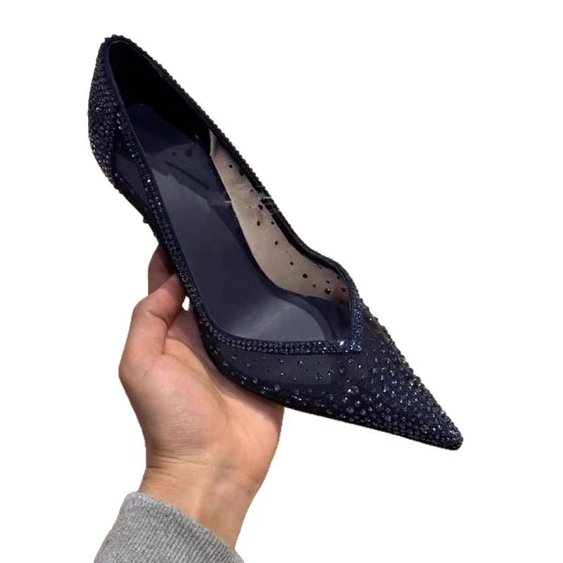 Damen elegante High Heel Pumps mit transparentem Netzdesign Nord Taschen