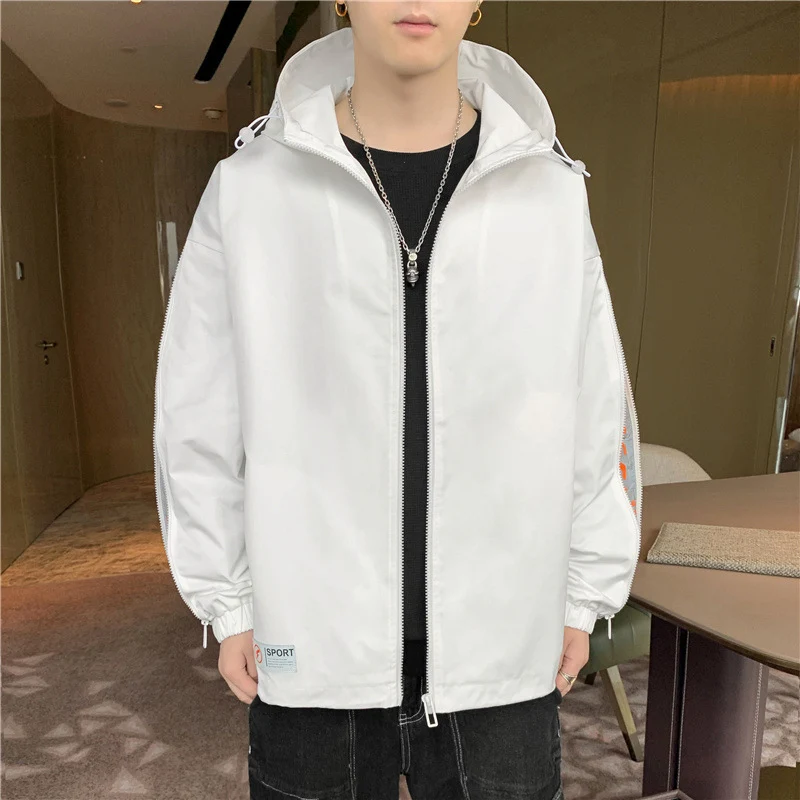 Herren Leichtgewichtige Kapuzenjacke im Oversize-Sportstyle mit Ärmel-Reißverschlüssen Nord Taschen