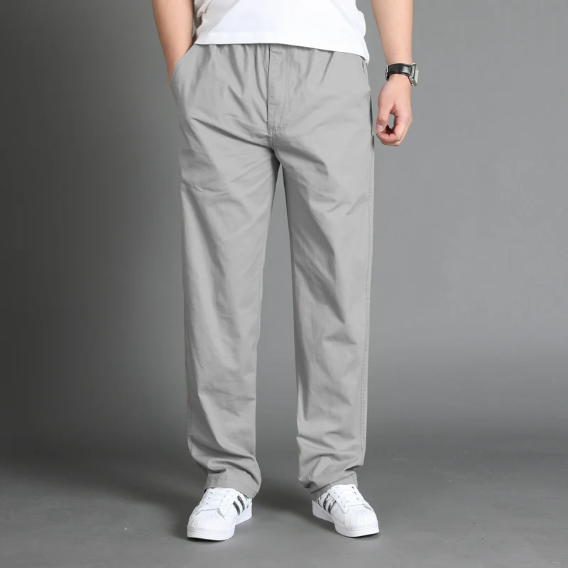 Herren Lässige Canvas-Chinohose mit elastischem Tunnelzugbund, aufgesetzten Taschen & geradem Bein Nord Taschen