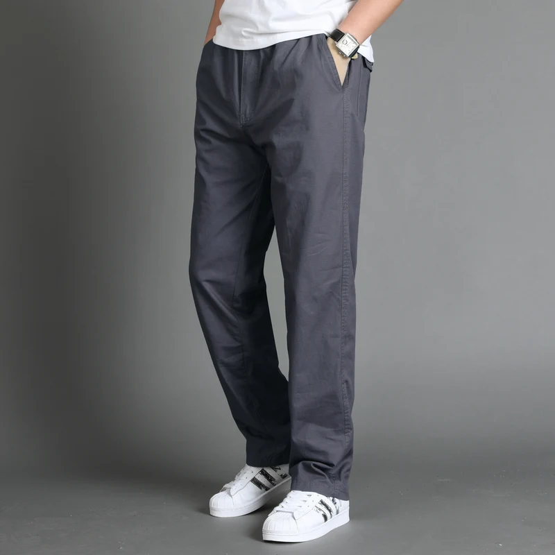 Herren Lässige Canvas-Chinohose mit elastischem Tunnelzugbund, aufgesetzten Taschen & geradem Bein Nord Taschen