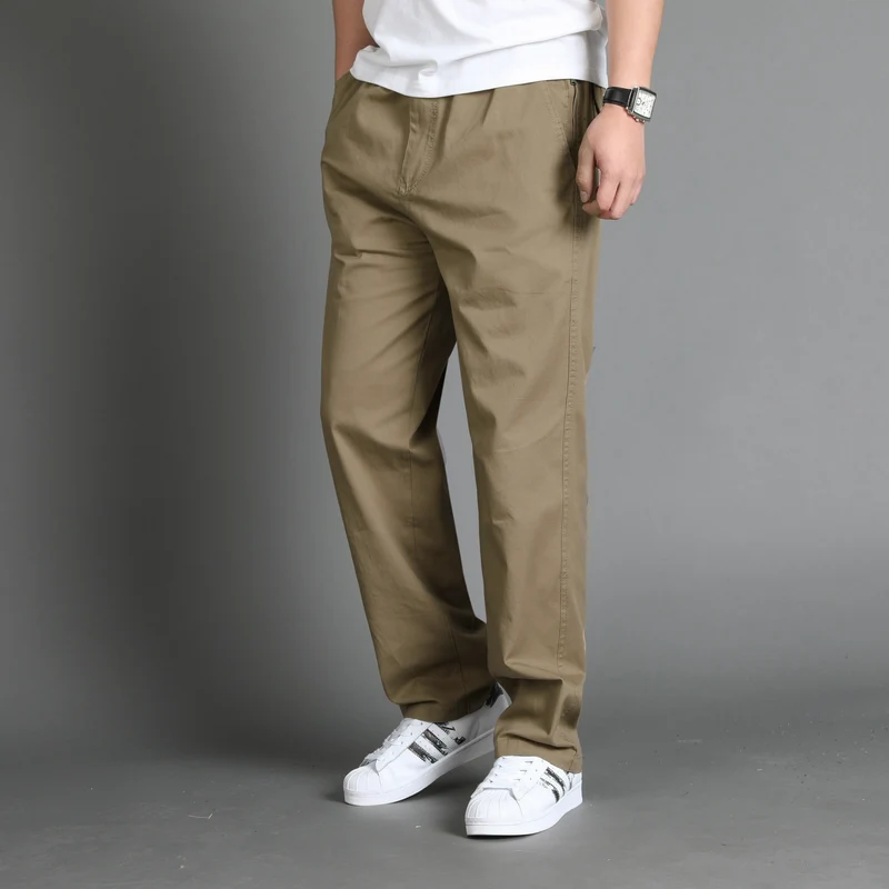 Herren Lässige Canvas-Chinohose mit elastischem Tunnelzugbund, aufgesetzten Taschen & geradem Bein Nord Taschen