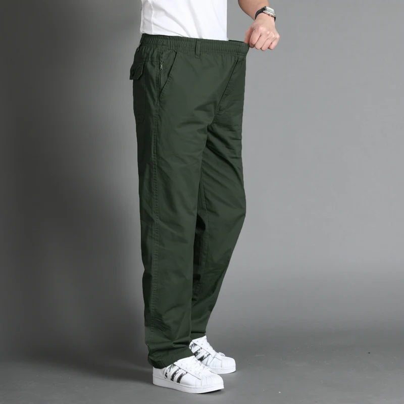 Herren Lässige Canvas-Chinohose mit elastischem Tunnelzugbund, aufgesetzten Taschen & geradem Bein Nord Taschen