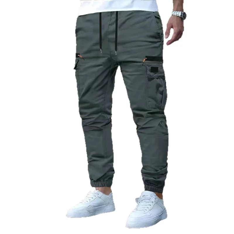 Herren Tapered Cargohose im Joggerstil mit Elastikbund, Tiefer Schritt‑Tasche & Reißverschlusstaschen Nord Taschen