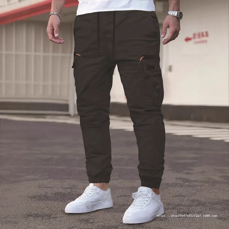 Herren Tapered Cargo-Jogginghose mit Tunnelzugbund, Reißverschlusstaschen & elastischen Bündchen Nord Taschen