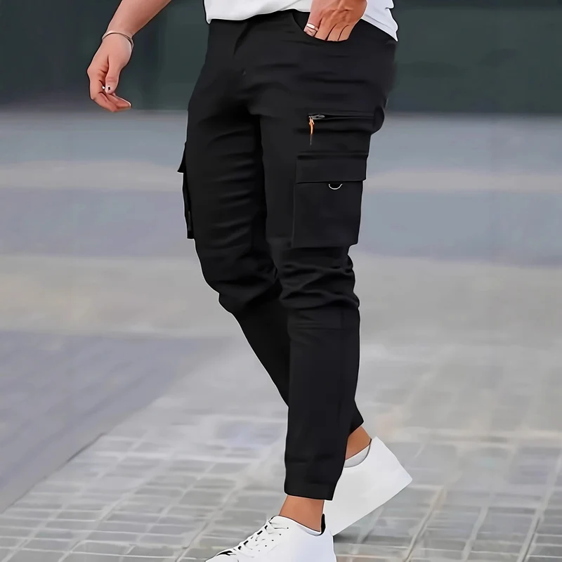 Herren Tapered Cargo-Jogginghose mit Reißverschluss- und Klappentaschen Nord Taschen