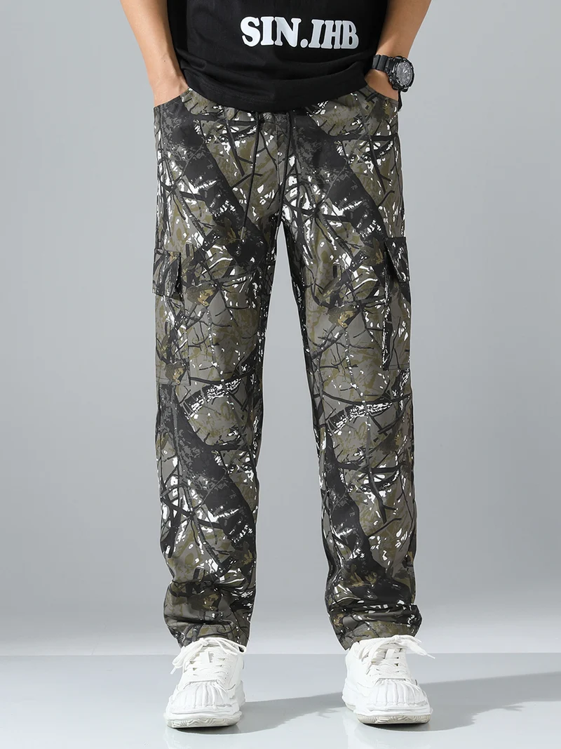 Herren Tapered Cargo-Jogginghose mit Multifachtaschen, Tunnelzug & Utility-Details Nord Taschen