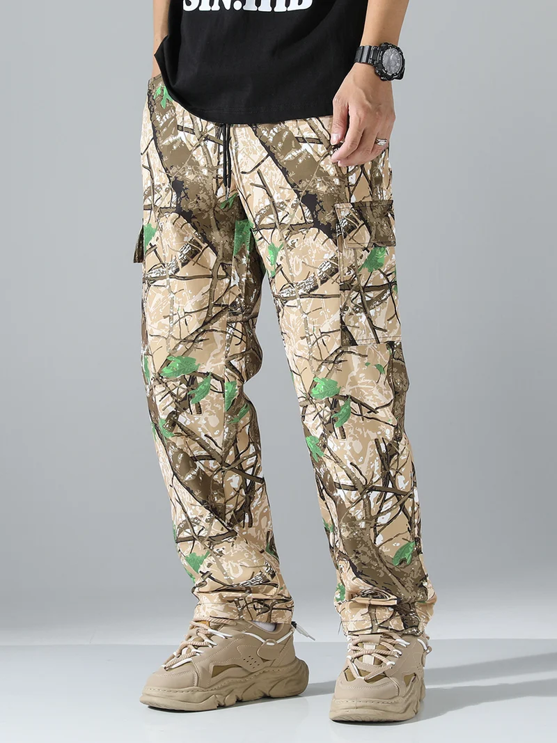 Herren Tapered Cargo-Jogginghose mit Multifachtaschen, Tunnelzug & Utility-Details Nord Taschen