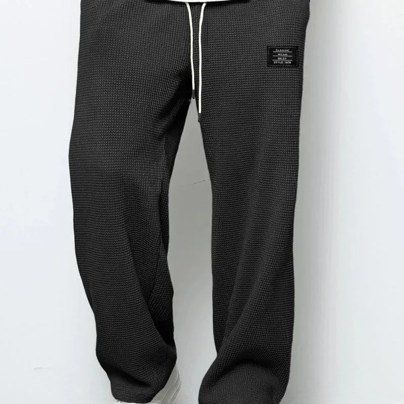 Herren Locker sitzende Waffelstrick-Jogginghose mit Tunnelzug & Eingrifftaschen Nord Taschen