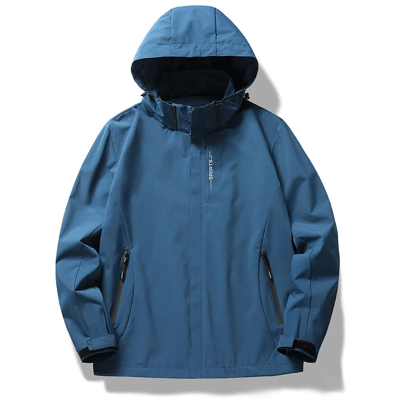 Herren technische Softshell Regenjacke mit Kapuze, wind- und wasserabweisender Membran und verdeckten Reißverschlüssen Nord Taschen
