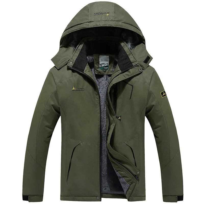 Herren technische Outdoor-Thermojacke mit abnehmbarer Kapuze, winddichter Außenschale und wärmender Fleece-Innenlage Nord Taschen