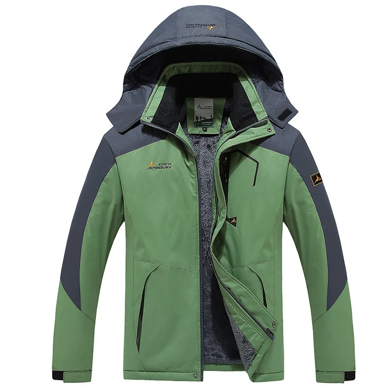 Herren technische Outdoor-Thermojacke mit abnehmbarer Kapuze, winddichter Außenschale und wärmender Fleece-Innenlage Nord Taschen