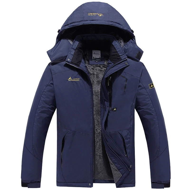 Herren technische Outdoor-Thermojacke mit abnehmbarer Kapuze, winddichter Außenschale und wärmender Fleece-Innenlage Nord Taschen