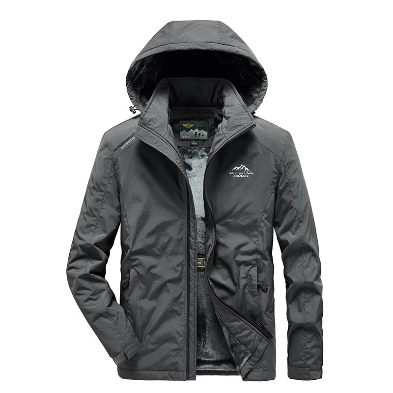 Herren technische Outdoor-Jacke mit wärmendem Teddyfleece-Innenfutter und verstellbarer Kapuze Nord Taschen