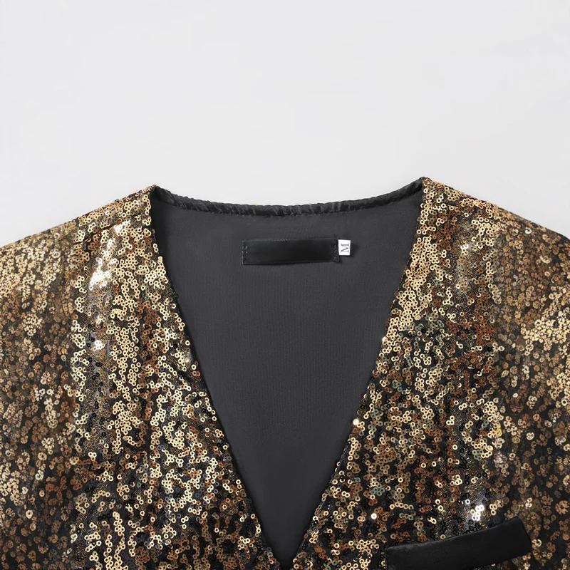 Herren Weste mit Schimmernden Pailletten & Auffälligem Look