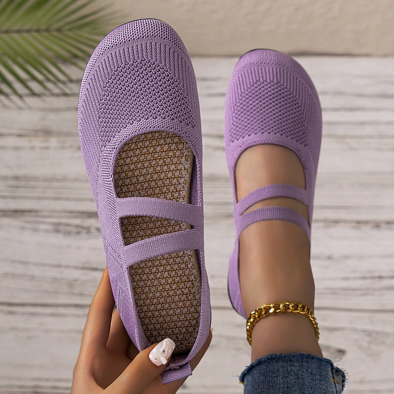Damen Flexible und atmungsaktive Ballerinas mit Faltmechanismus