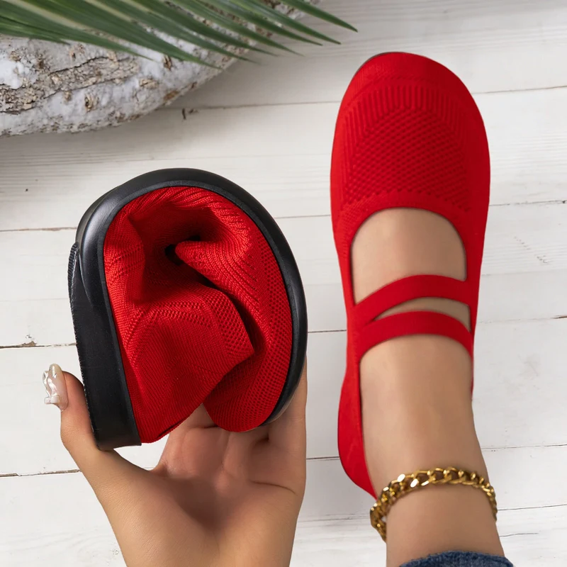 Damen Flexible und atmungsaktive Ballerinas mit Faltmechanismus