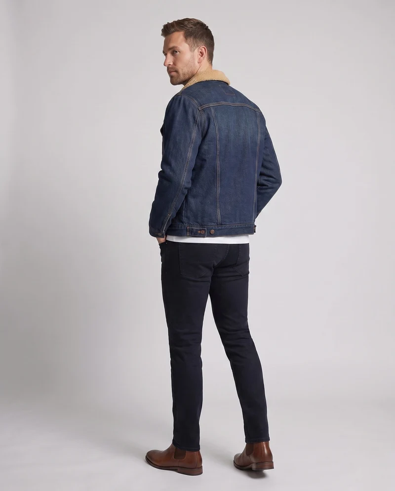 Herren Freizeit Denim Jacke mit Teddy-Fütterung Nord Taschen