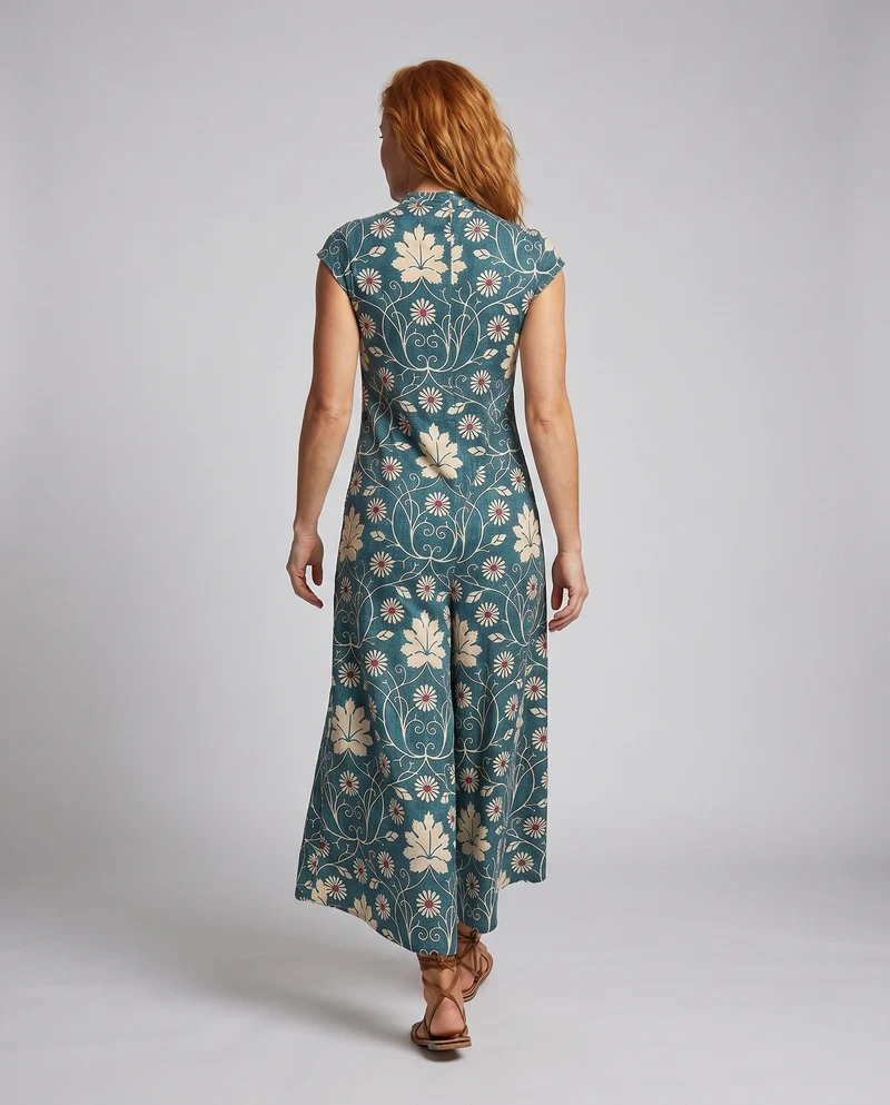 Damen eleganter Jumpsuit mit floralem Druck und weit ausgestelltem Bein