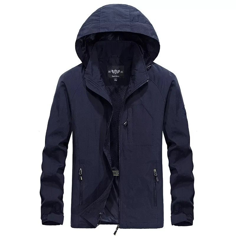 Herren leichter winddichter Shell‑Hoodie mit Mesh‑Futter, Kapuze und verstellbarem Saum Nord Taschen