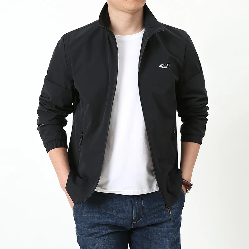 Herren Leichter Windbreaker Blouson mit Stehkragen Reißverschluss‑Taschen und elastischen Bündchen Nord Taschen