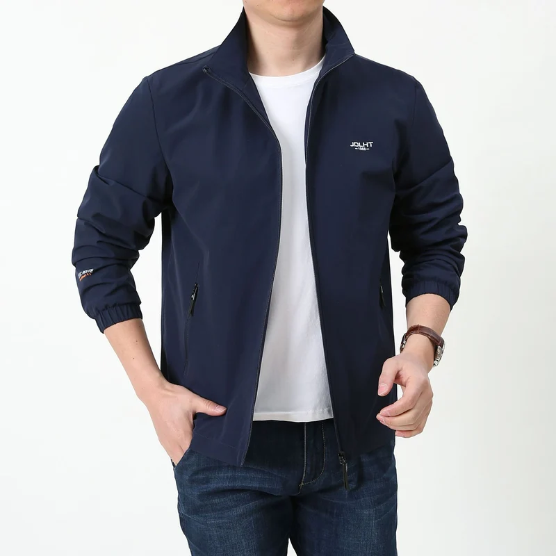Herren Leichter Windbreaker Blouson mit Stehkragen Reißverschluss‑Taschen und elastischen Bündchen Nord Taschen