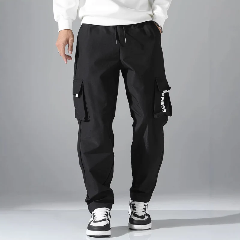 Herren Tapered Cargo-Jogginghose mit elastischem Tunnelzug, multifunktionalen Klapptaschen & ergonomischen Nähten Nord Taschen