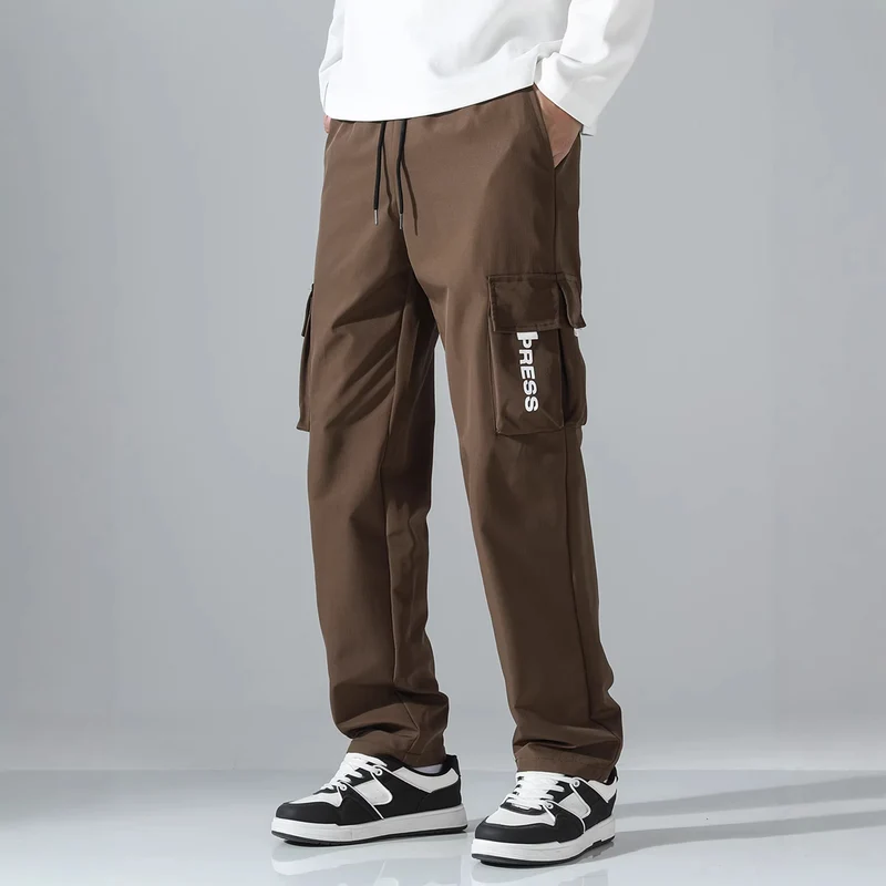 Herren Tapered Cargo-Jogginghose mit elastischem Tunnelzug, multifunktionalen Klapptaschen & ergonomischen Nähten Nord Taschen