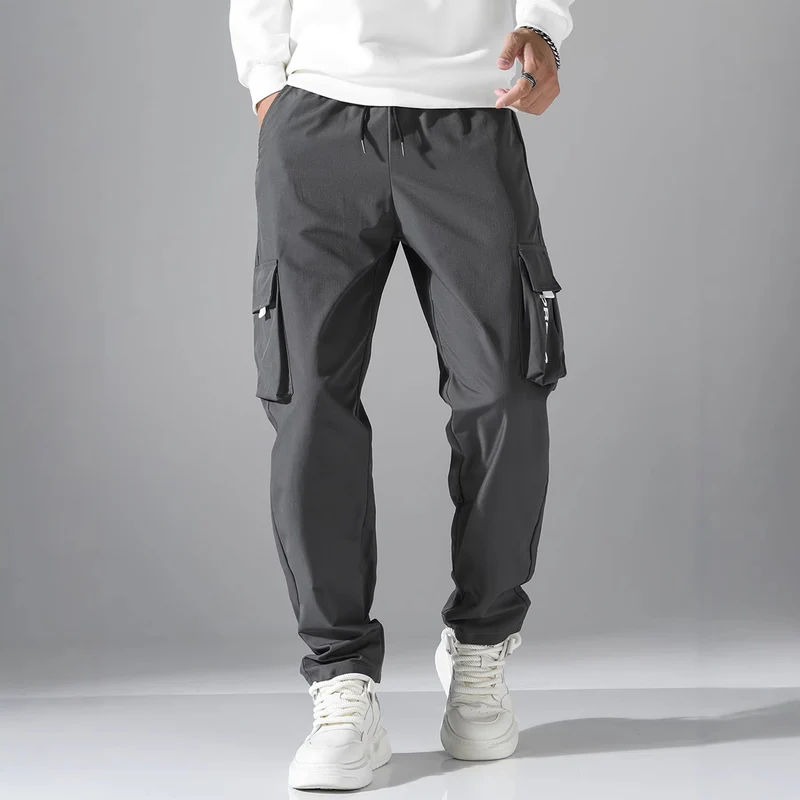 Herren Tapered Cargo-Jogginghose mit elastischem Tunnelzug, multifunktionalen Klapptaschen & ergonomischen Nähten Nord Taschen