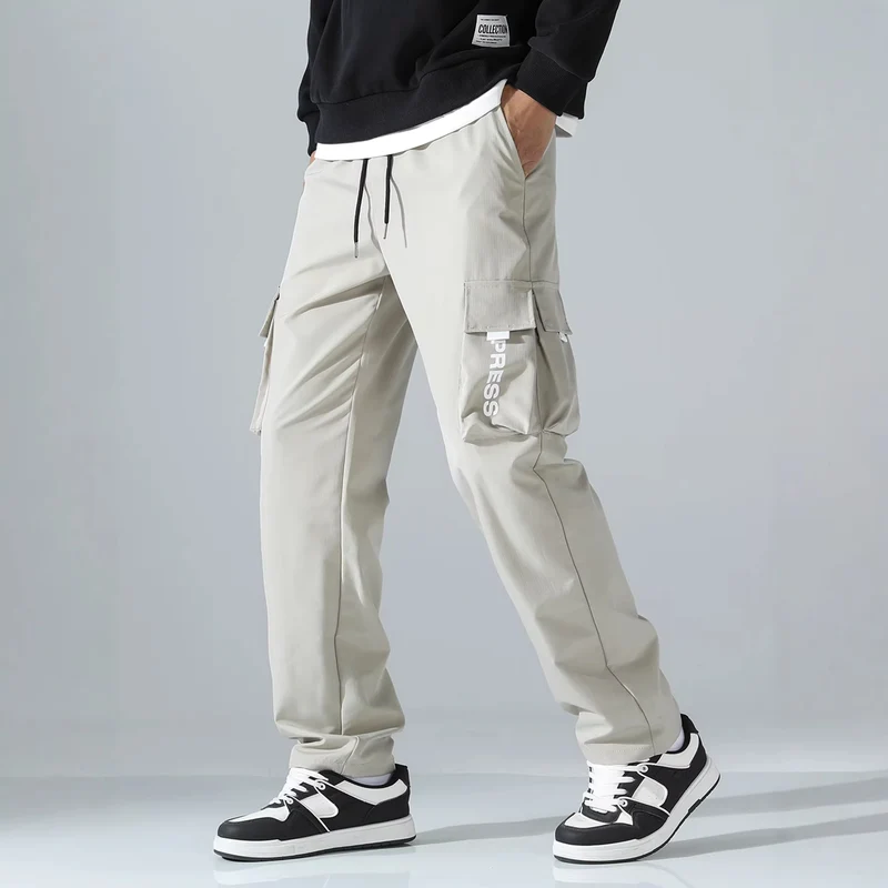 Herren Tapered Cargo-Jogginghose mit elastischem Tunnelzug, multifunktionalen Klapptaschen & ergonomischen Nähten Nord Taschen
