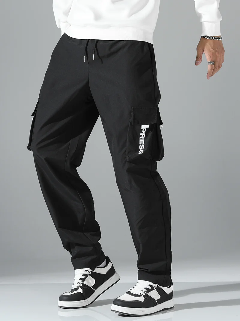 Herren Tapered Cargo-Jogginghose mit elastischem Tunnelzug, multifunktionalen Klapptaschen & ergonomischen Nähten Nord Taschen