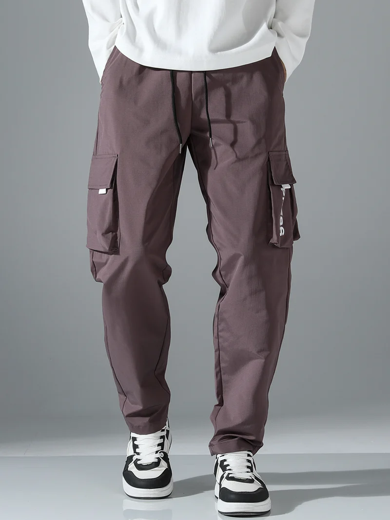 Herren Tapered Cargo-Jogginghose mit elastischem Tunnelzug, multifunktionalen Klapptaschen & ergonomischen Nähten Nord Taschen